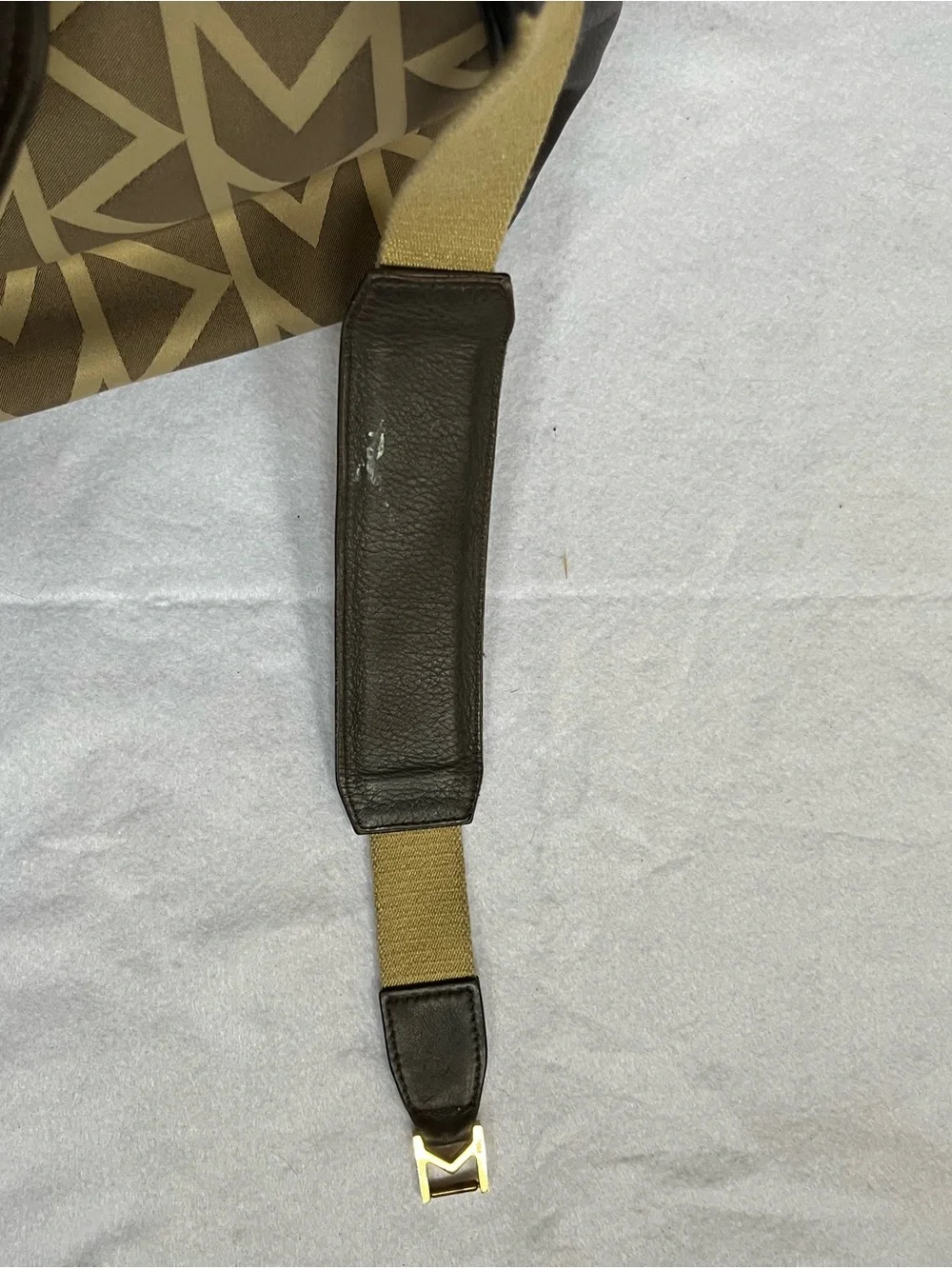 Vintage Michael Kors Brown & Tan MK Logo Messenger Bag